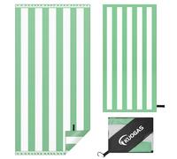 KUOGAS Serviette de Plage XXL 90 * 180, Grande Serviette en Microfibre à SéChage Rapide, Serviette de Bain sans Sable, Couverture de Plage pour Femmes (Vert)
