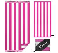 KUOGAS Serviette de Plage XXL 90 * 180, Grande Serviette en Microfibre à SéChage Rapide, Serviette de Bain sans Sable, Couverture de Plage pour Femmes (Rose)