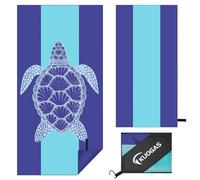 KUOGAS Serviette de Plage XXL 90 * 180, Grande Serviette en Microfibre à SéChage Rapide, Serviette de Bain sans Sable, Couverture de Plage pour Femmes (Tortue)