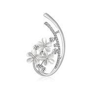KUOHU Broche, Broches for Femmes, Broche personnalisée en Alliage d'opale sertie de Diamants, représentant Une Fleur à Cinq pétales. Corsage for Femme(Silver)