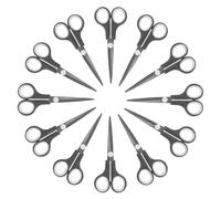 KUONIIY Lot de 12 ciseaux à revêtement titane ultra tranchant, poignées confortables et douces, ciseaux multifonctions, 15,3 cm, 12 pièces