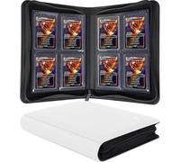 KUOOKING Classeur à chargement par le haut, peut contenir plus de 128 chargeurs par le haut, 4 poches, poches double face pour cartes à collectionner en téléchargement par le haut de 7,6 x 10,2 cm