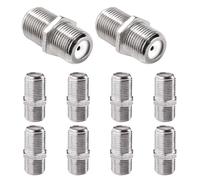 KUOQIY 10 Pièces Coupleur de Type F, Connecteur F, Câble Satellite Femelle à Femelle Coupleur Changeur de Genre, pour Câble Coaxial D'antenne TV Satellite, Argent