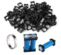 KUOQIY 100 Pièces 18650 Supports de Batterie Li-ION, 1 Cellule 18650 Support de Batterie au Lithium, Support de Batterie Cylindrique, with 3m Bande de Nickel, pour Cellules Li-ION 18650