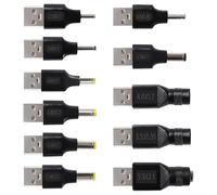 KUOQIY 11 Pièces Kit Adaptateurs d'alimentation USB-vers-CC, 2.0 A vers DC Connecteur Charge Baril Jack Adaptateur Secteur, pour Chargeur 5V DC-ou-USB