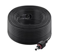 KUOQIY 15m 5.5x2.1 mm IP67 Étanche Rallonges d'alimentation DC, 12V 24V Câble D'extension d'alimentation Mâle Femelle DC 22AWG, pour Lampes Solaires de Jardin