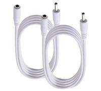 KUOQIY 2 Pièces 1m 22 AWG 3.5x1.35 mm 24V 12V Rallonge Cordon D'Alimentation DC, Mâle à Femelle DC Plug Rallonge Cordon, pour Bandes Lumineuses LED, Surveillance D'Appareil Photo, Blanc