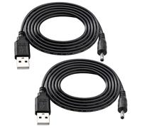 KUOQIY 2 Pièces 1m 22AWG Cable USB vers DC 5V, USB vers 3.5x1.35 mm DC Barrel Jack Adaptateur D'alimentation, pour Bandes Lumineuses LED, Petites Lampes de Bureau, Petits Ventilateurs, Noir