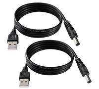 KUOQIY 2 Pièces 1m 24AWG Cable USB vers DC 5V, USB vers 5.5x2.1 mm DC Barrel Jack Adaptateur D'alimentation, pour Appareils Électroniques, Ordinateurs Portables