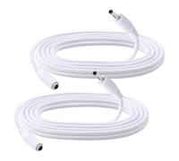 KUOQIY 2 Pièces 2m 22 AWG 3.5x1.35 mm 24V 12V Rallonge Cordon D'Alimentation DC, Mâle à Femelle DC Plug Rallonge Cordon, pour Bandes Lumineuses LED, Surveillance D'Appareil Photo, Blanc