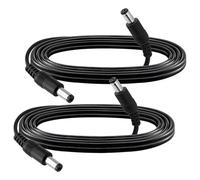 KUOQIY 2 Pièces 2m 5.5x2.1 mm 24V 12V Rallonges D'alimentation DC, Câble D'extension D'alimentation Mâle vers Mâle 22AWG, pour Caméra Sécurité CCTV, Noir