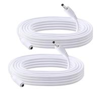 KUOQIY 2 Pièces 3m 22 AWG 3.5x1.35 mm 24V 12V Rallonge Cordon D'Alimentation DC, Mâle à Femelle DC Plug Rallonge Cordon, pour Bandes Lumineuses LED, Surveillance D'Appareil Photo, Blanc