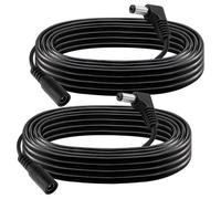 KUOQIY 2 Pièces 3m 5.5x2.1 mm 24V 12V Rallonges D'alimentation DC, Câble D'extension D'alimentation Angle Droit Mâle Femelle 22AWG, pour Caméra Sécurité CCTV, Noir