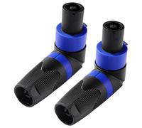 KUOQIY 2 Pièces 4 Pôles Angle Droit Speakon Mâle Connecteur, Speakon Câble Adaptateur Connecteur, Twist Lock Haut-Parleur Prise, avec Tournevis, Compatible avec NL4MP, NL4FC, NL4FX, NLT4X
