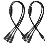 KUOQIY 2 Pièces 5.5x2.1 mm 5-24 V 1 Mâle à 3 Femelle DC Cable Repartiteur, Splitter Câble d'alimentation DC 3 Voies, DC Splitter, pour Caméra de Vidéosurveillance, LED Strip Light