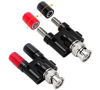 KUOQIY 2 Pièces Connecteurs Coaxiaux BNC Mâle vers 2X 4mm Double Fiche Femelle Banane, RF Coaxial Splitter Jack, BNC Fiche Mâle à Double 4mm Prise Adaptateur Banane Jack Prise pour Oscilloscope