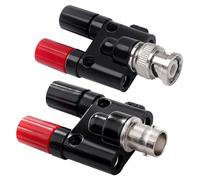 KUOQIY 2 Pièces Connecteurs Coaxiaux BNC vers 2 x 4mm Double Fiche Femelle Banane, RF Coaxial Splitter Jack, BNC Fiche à Double 4mm Prise Adaptateur Banane Jack Prise pour Oscilloscope