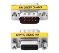 KUOQIY 2 Pièces VGA 15 Broches Mâle vers Femelle Changeur de Genre, HD15 Mini Gender Changer, pour Les Moniteurs