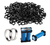 KUOQIY 200 Pièces 18650 Supports de Batterie Li-ION, 1 Cellule 18650 Support de Batterie au Lithium, Support de Batterie Cylindrique, with 2 × 3m Bande de Nickel, pour Cellules Li-ION 18650