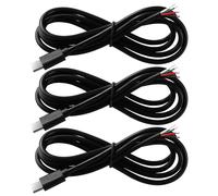 KUOQIY 3 Pièces 100cm 22AWG Queue de Cochon USB Type-C Mâle, 5V 3A USB-C vers Fil nu à 4 Broches, Câble de Queue USB Type - C Rallonge de Câble D'alimentation, pour Bricolage