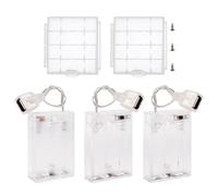 KUOQIY 3 Pièces Femelle USB Supports de Piles 3 x 1.5V AA, 4.5V Support de Batterie Coque avec Câbles On/Off et Couvercle, avec Batterie Boîte de Rangement Vis et Tournevis, Transparent