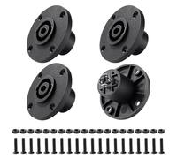 KUOQIY 4 Pièces 4 Pôles Speakon Connecteur de Prise de Montage sur Panneau, Speakon Panel Twist Lock Haut-Parleur Prise, avec Vis et Tournevis, Compatible avec NL4MP, NL4MPR, NL4FC, NL4FX, Ronde
