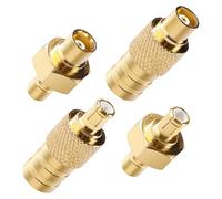 KUOQIY 4 Pièces SMB vers MCX Adaptateur Kit, Adaptateur Antenne Dab, SMB Mâle Femelle vers SMB Mâle Femelle Connecteur, pour Antenne Dab + Autoradio FM AM 4G WLAN Câble Coaxial RF