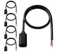 KUOQIY 5 Pièces 30cm 22AWG Queue de Cochon USB Type-C Femelle, 5V 3A USB-C vers Fil nu à 2 Broches, Câble de Queue USB Type - C Rallonge de Câble D'alimentation, pour Bricolage