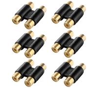 KUOQIY 6 Pièces RCA 2 Femelle à 2 Femelle Coupleur, Adaptateur Coupleur Phono Double RCA, pour Platine Vinyle, CD, MP3, Amplificateur, Câble Phono Stéréo, Plaqué Or