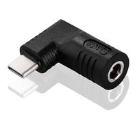 KUOQIY 65W PD USB C à DC Adaptateur, CC 5.5x2.1 mm Entrée vers Type C Coudé à 90 Degrés Adaptateur de Chargeur de Prise d'alimentation, pour Tablettes