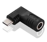 KUOQIY 65W PD USB C à DC Adaptateur, CC 6.0x3.7 mm Entrée vers Type C Coudé à 90 Degrés Adaptateur de Chargeur de Prise d'alimentation, pour Tablettes