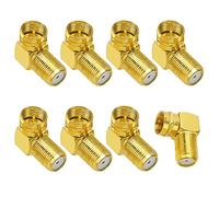 KUOQIY 8 Pièces Adaptateur Satellite Coudé à 90 Adaptateur Coudé F Plaqué Or, Câble Coaxial 7mm Adaptateur F Prise, Adaptateur Coaxial RG6 à Angle Droit Plaqué Or, Fiches F Coudées à 90° F