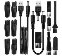 KUOQIY 9 Pièces Kit de Chargeur de Rasoir, Câbles de Chargeur de Rasoir 5V, avec 6 Pièces Brosse, Adaptateur D'alimentation USB pour Rasoir, Appareils D'entretien, Purificateurs D'air