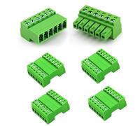 Kuosbiu Lot de 5 connecteurs à 6 broches de 3,81 mm, connecteur mâle et femelle de type Phoenix pour 28-16 AWG
