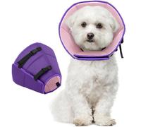 Kuoser Collerette pour chien, protection confortable contre les fuites, mesures de protection, collier réglable pour chien, prévention des morsures et des léchures, violet