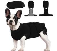 Kuoser Combinaison de convalescence chirurgicale pour chien, femelle et mâle pour soins post-opératoire, alternative au cône pour éviter le léchage, noir, taille S