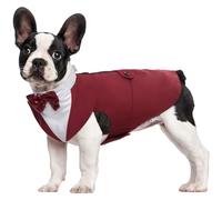 Kuoser Ensemble costume de smoking et bandana pour chien - Manteau avec nœud papillon amovible - Costume de chiot - Pour mariage, Halloween, anniversaire - Taille S à XXL