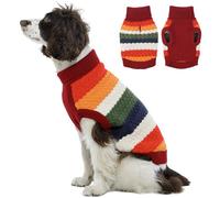 Kuoser Pull en Tricot pour Chien, Gilet d'hiver Chaud pour Chiens de Petite Et Moyenne Taille, Pull de Noël à Col Roulé pour Chiot, Manteau pour Temps Froid, Chandail pour Chien, XS-XXL