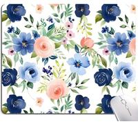 KUOSGM Tapis de souris texturé de qualité supérieure, base en caoutchouc antidérapant, pour ordinateur portable, ordinateur et PC, 24,1 x 18,2 cm, jolies fleurs