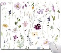KUOSGM Tapis de souris texturé de qualité supérieure, base en caoutchouc antidérapant, pour ordinateur portable, ordinateur et PC, 24,1 x 19,2 cm, belles fleurs et plantes