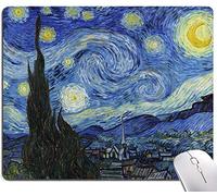 KUOSGM Tapis de souris texturé de qualité supérieure - Base en caoutchouc antidérapant pour ordinateur portable, ordinateur et PC - 24 x 19 cm - Van Gogh Nuit étoilée