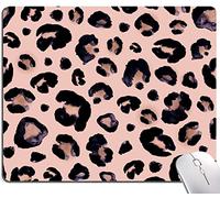 KUOSGM Tapis de souris texturé de qualité supérieure - Base en caoutchouc antidérapant - Pour ordinateur portable, ordinateur et PC - 24 x 19 cm - Léopard