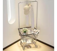 KUOYTT Panier à Linge avec roulettes et Panier de Rangement Amovible Porte-Manteau Porte-vêtements Autonome Matériau en Acier au Carbone Capacité de Charge de 200 LB pour la Maison Chambr