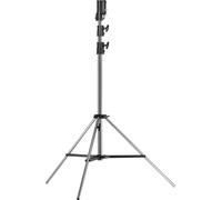 Kupo Master Combo HD Stand Combo en acier robuste avec rehausseurs rembourrés à ressort, tête triple fonction, pieds de nivellement, hauteur maximale 29 m, supporte 40 kg, argenté (KS200112)