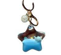 KUPOOL Porte-clés créatif avec pentagramme baleine et sable mouvant en forme d'animal de l'océan, multicolore, F