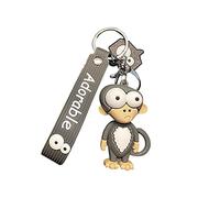 KUPOOL Porte-clés mignon singe aux grands yeux avec pendentif animal de dessin animé pour femme porte-clés cadeau breloque porte-clés porte-clés porte-clés, gris, F