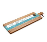 Kuppels NICE Planche à découper en bois d'acacia Slim Long 60 x 18 cm, planche en bois de cuisine avec poignée, planche de service en bois pour pain, fromage et antipasti, robuste, facile d'entretien