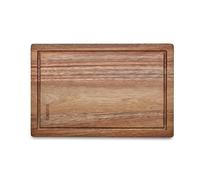 Kuppels Planche à découper DICE | Bois d'acacia | 32 x 21 x 1,5 cm | Planche en bois avec rainure à jus | protégeant les lames | Planche à découper en bois | Planche à servir