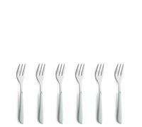 Kuppels Prisma Lot de 6 fourchettes à gâteau en acier inoxydable 18/0 pour 6 personnes, bols en plastique de qualité supérieure, menthe, inoxydable et lave-vaisselle