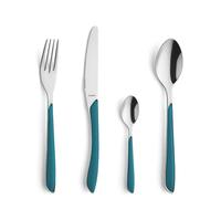 Kuppels Service de Couverts à Prisme en Acier Inoxydable Poli, Couverts 24 pièces, pour 6 Personnes, Manches en Plastique de Haute qualité à l'essence, Inoxydable, Lavable au Lave-Vaisselle